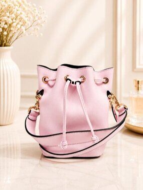 Authentic Fendi Mon Tresor Mini Pink Leather Bucket Bag